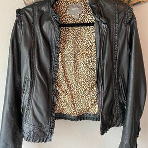 Black Kena-T Real Leather Jacket